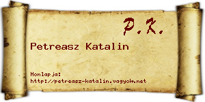 Petreasz Katalin névjegykártya