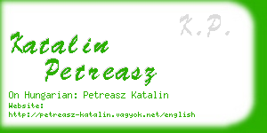 katalin petreasz business card